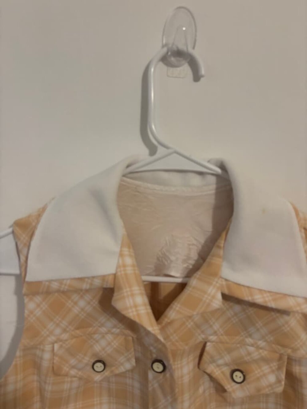 Plaid Sleeveless Button Down